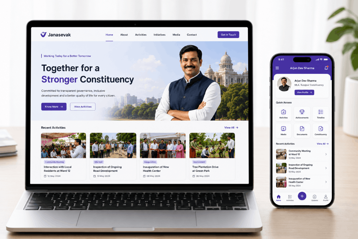 Voteecal Website on Laptop and Phone